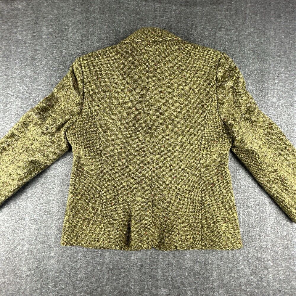 St Johns Bay Wool Blend Tweed Blazer Womens Sz 12 Green Lined Double Breasted - Picture 5 of 14